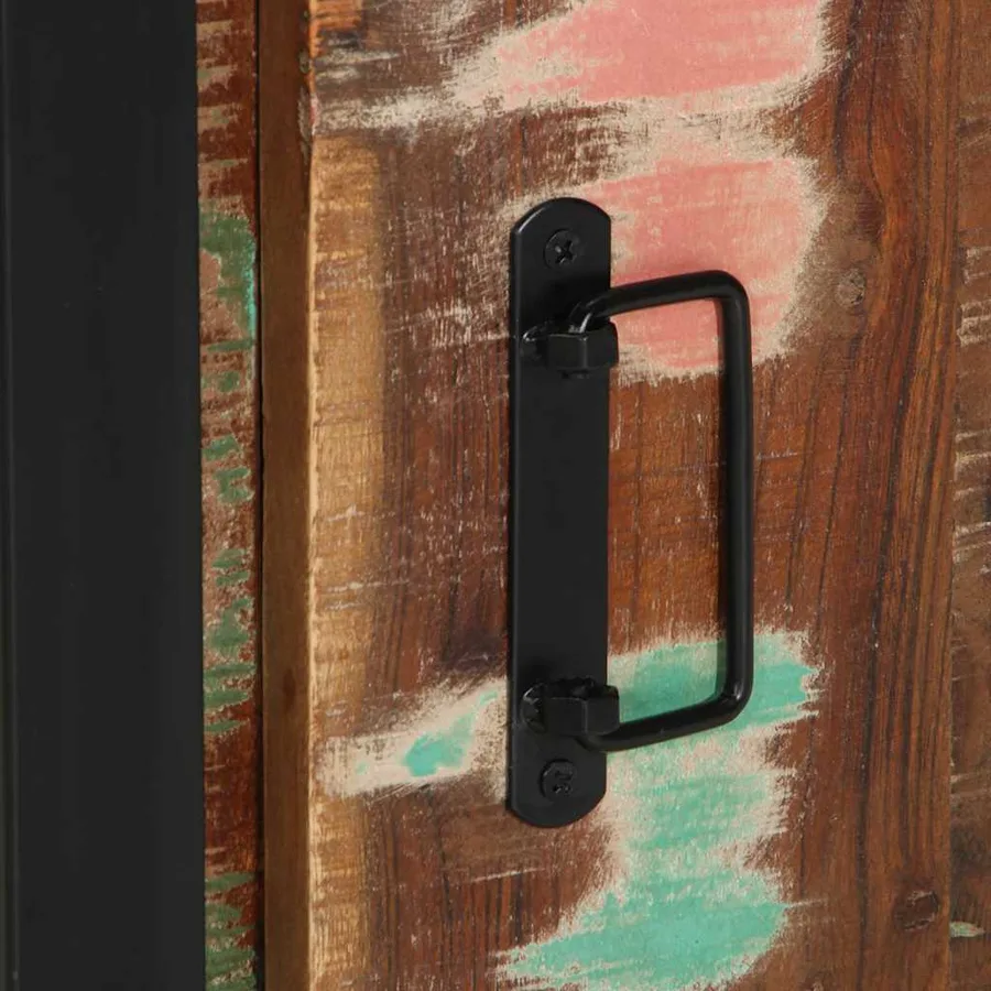 Armoire de salle de bain 40x30x90 cm bois massif récupération - 8