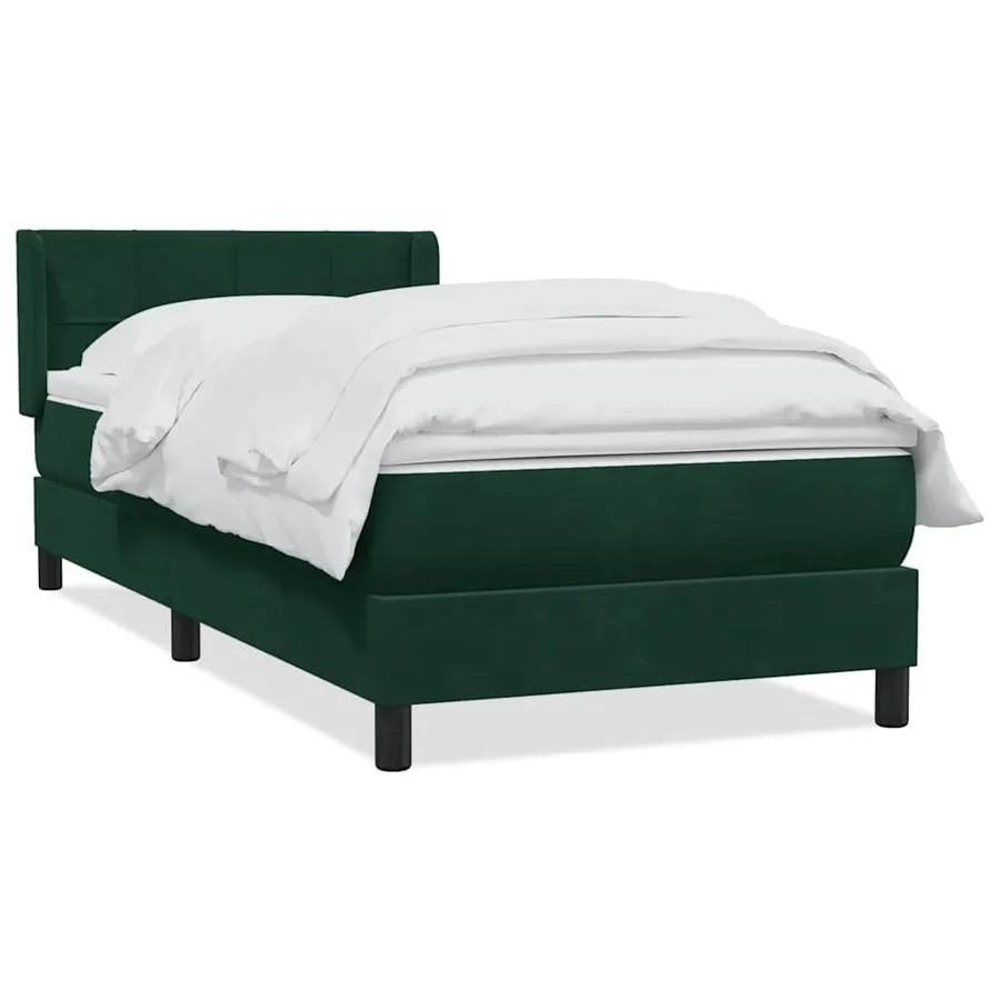 Sommier à lattes de lit et matelas vert foncé 100x220cm velours - 2