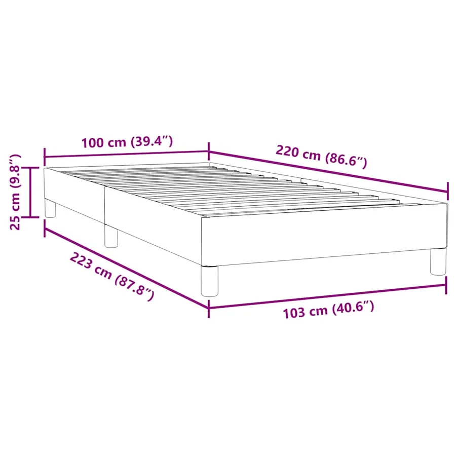 Sommier à lattes de lit sans matelas vert foncé 100x220cm - 10