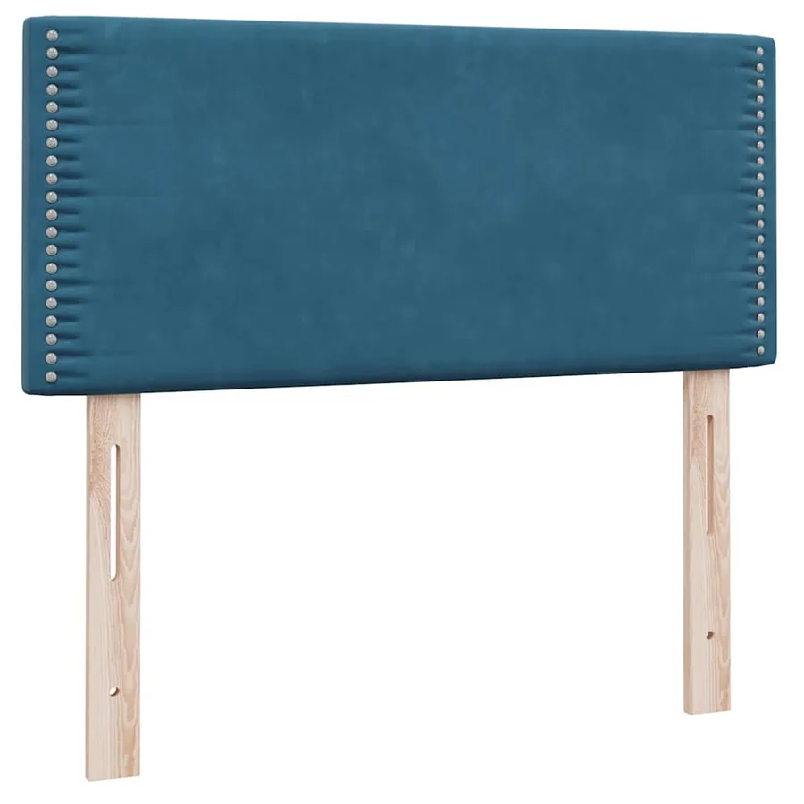 Sommier à lattes de lit et matelas et LED bleu foncé 100x220cm velours - 7
