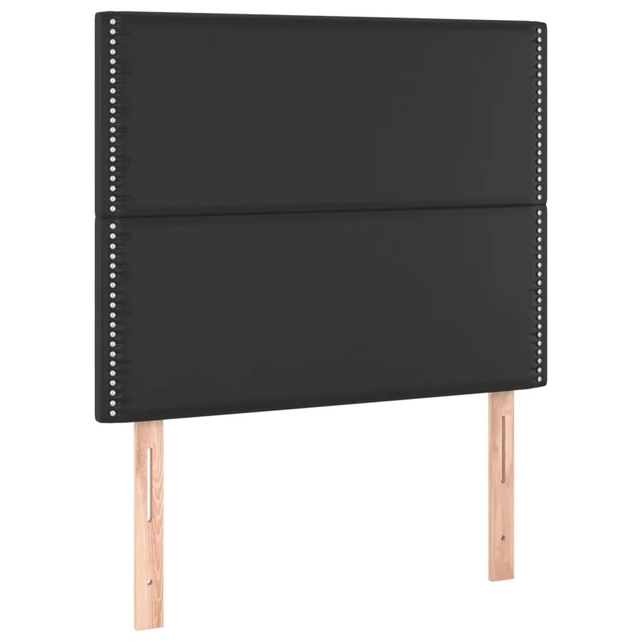 Sommier à lattes de lit avec matelas Noir 90x200 cm Similicuir - 5