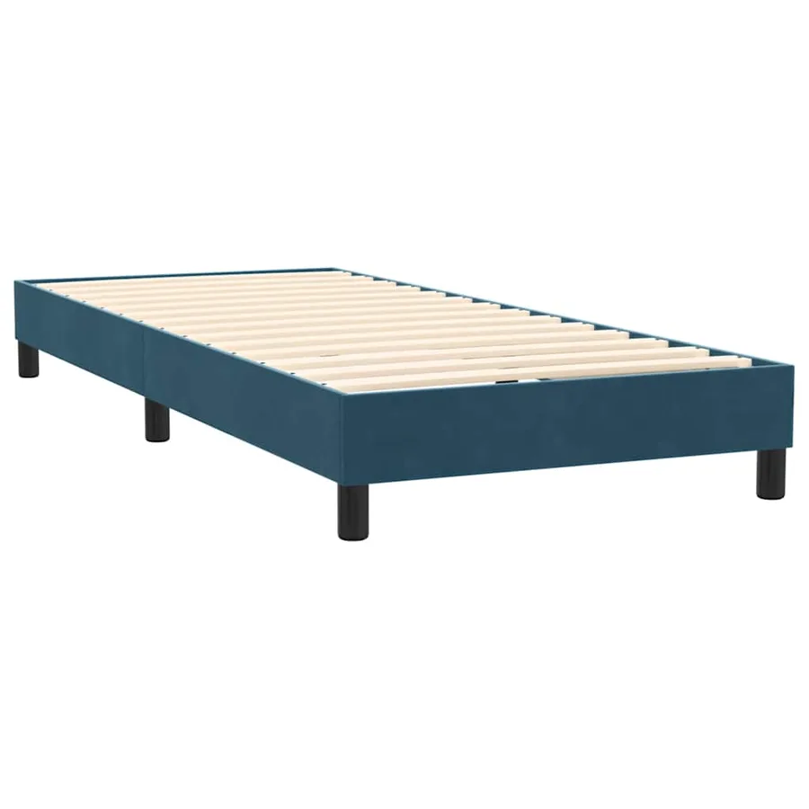 Sommier à lattes de lit et matelas et LED bleu foncé 100x220cm velours - 6