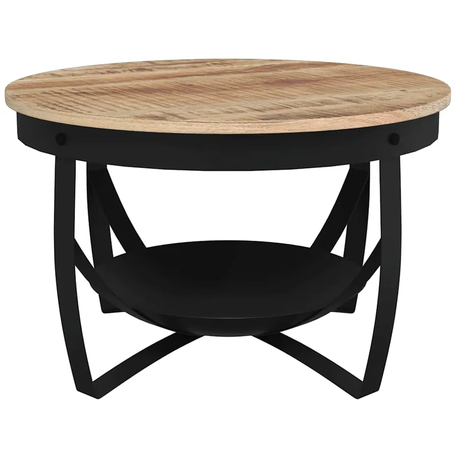 Table basse Ø68x43 cm Bois de manguier brut - 5