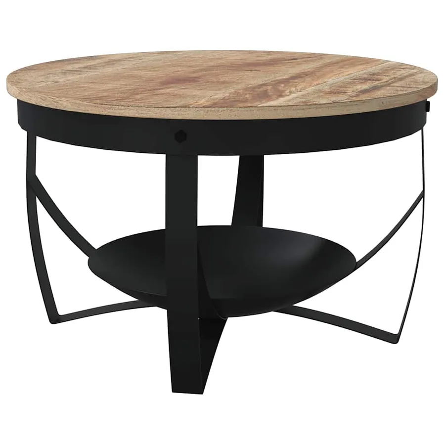 Table basse Ø68x43 cm Bois de manguier brut - 6