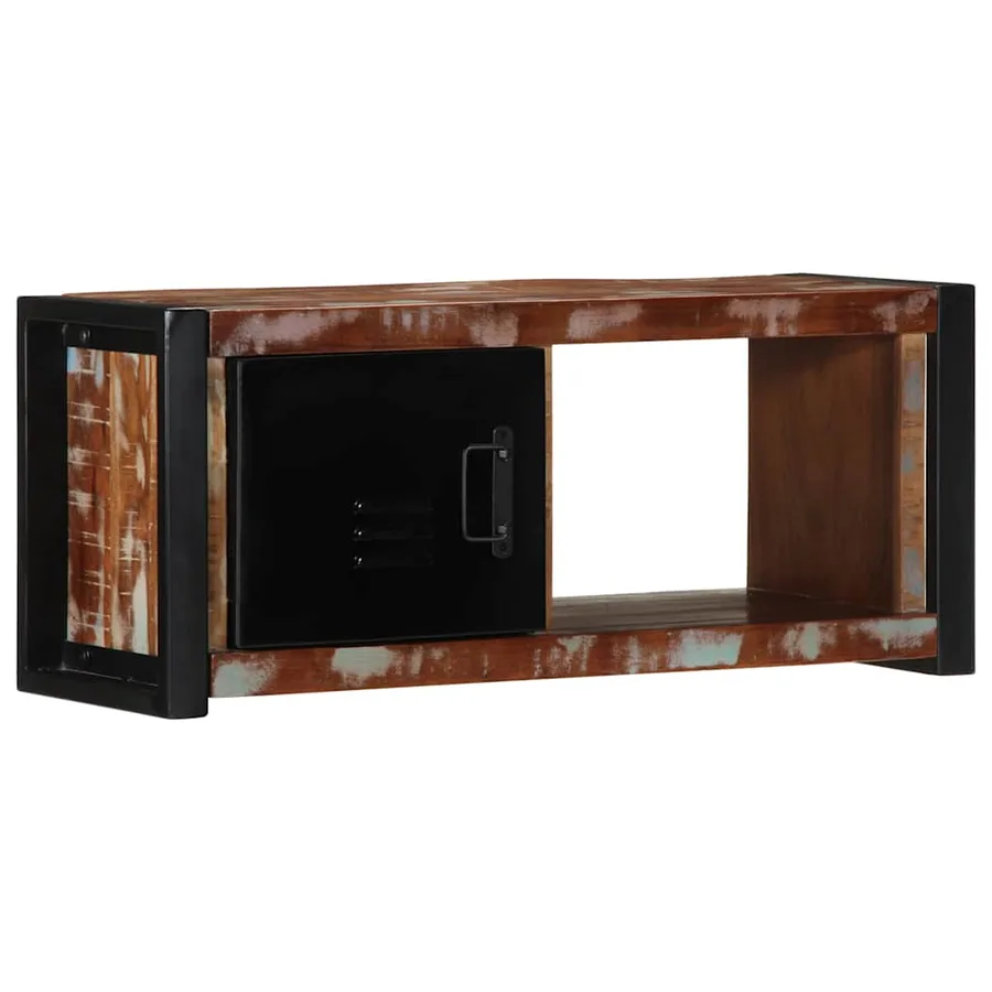 Meuble TV 80x30x35 cm bois massif de récupération - 13
