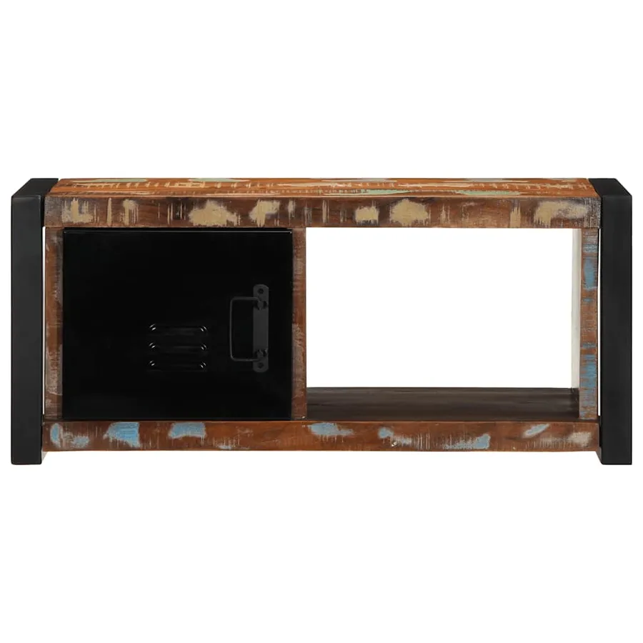 Meuble TV 80x30x35 cm bois massif de récupération - 3
