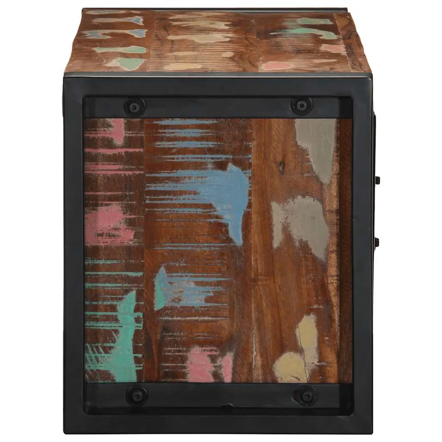 Meuble TV 80x30x35 cm bois massif de récupération - 4