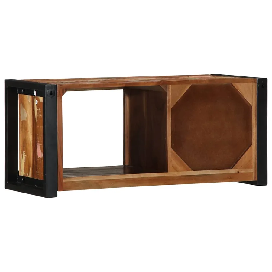 Meuble TV 80x30x35 cm bois massif de récupération - 5