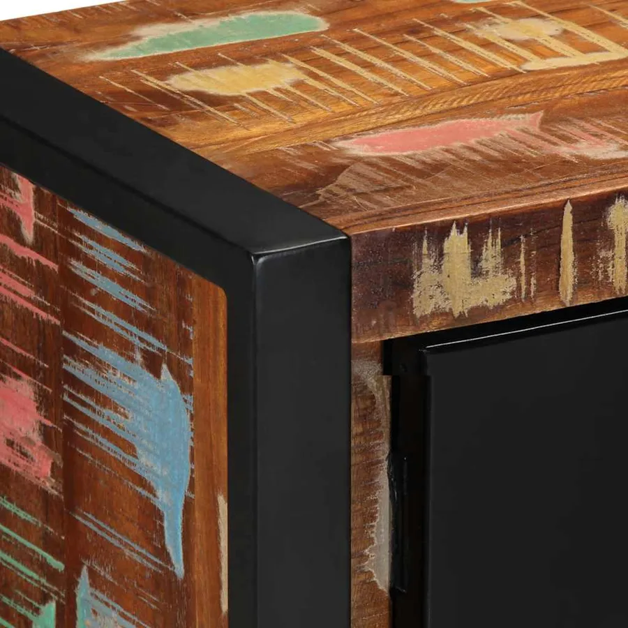 Meuble TV 80x30x35 cm bois massif de récupération - 6