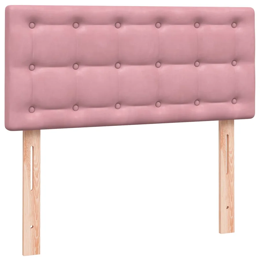 Sommier à lattes de lit avec matelas rose 100x220 cm velours - 7
