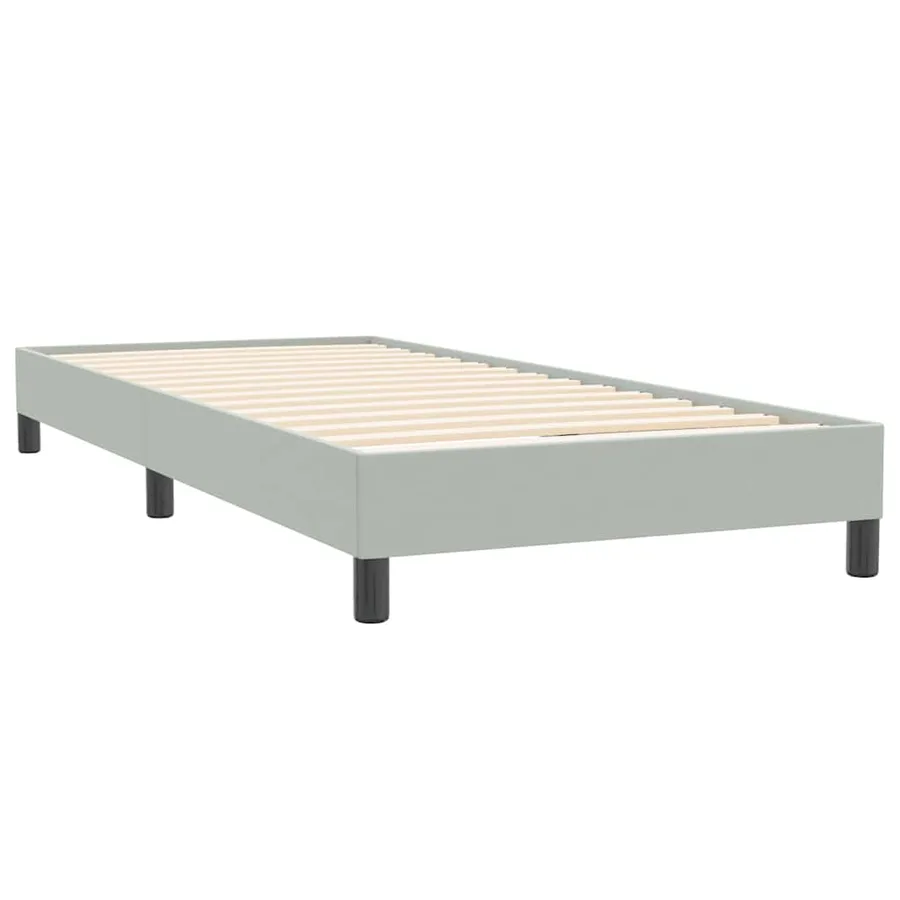 Sommier à lattes de lit et matelas gris clair 100x220cm velours - 5