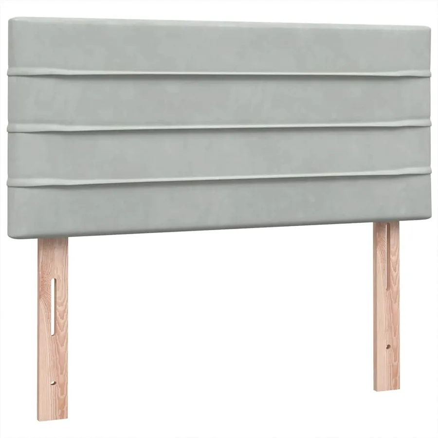 Sommier à lattes de lit et matelas gris clair 100x220cm velours - 8
