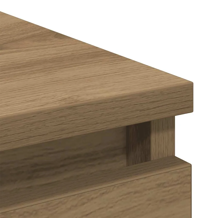 Buffet chêne artisanal 80x35x99 cm bois d'ingénierie - 9