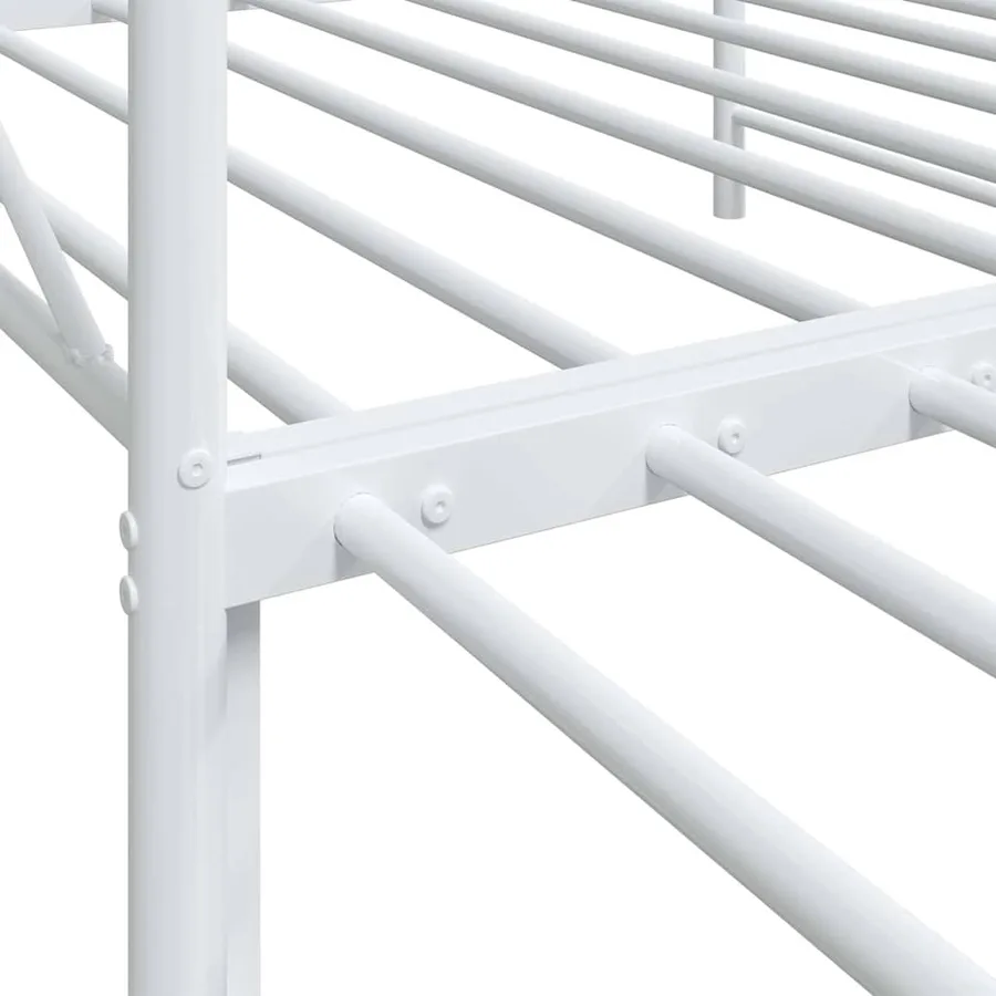 Lit de jour avec lit gigogne sans matelas blanc 107x203cm acier - 11