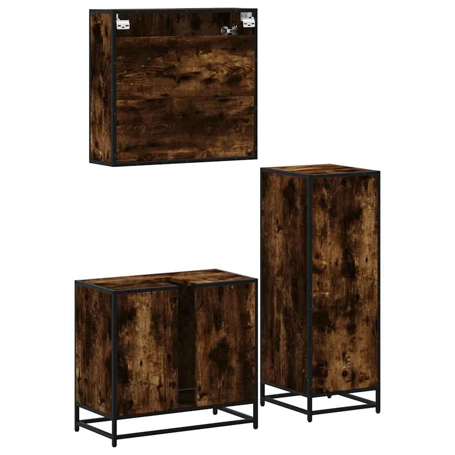 Ensemble de meubles de salle de bain 3 pcs Chêne fumé - 8