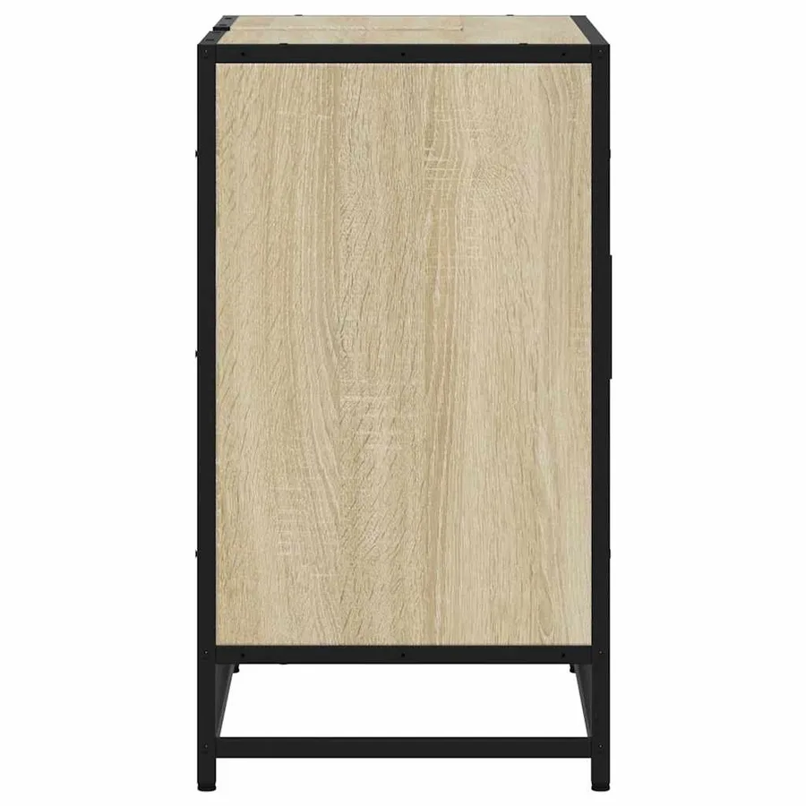 Armoire lavabo de salle de bain chêne sonoma bois d'ingénierie - 7