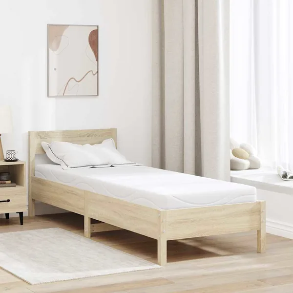Matelas Blanc 80 x 200 cm Tissu jacquard