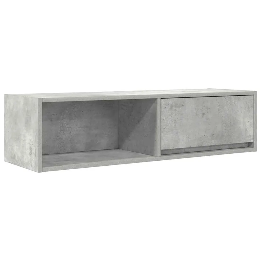 Meuble TV gris béton 100x31x25,5 cm bois d'ingénierie - 2