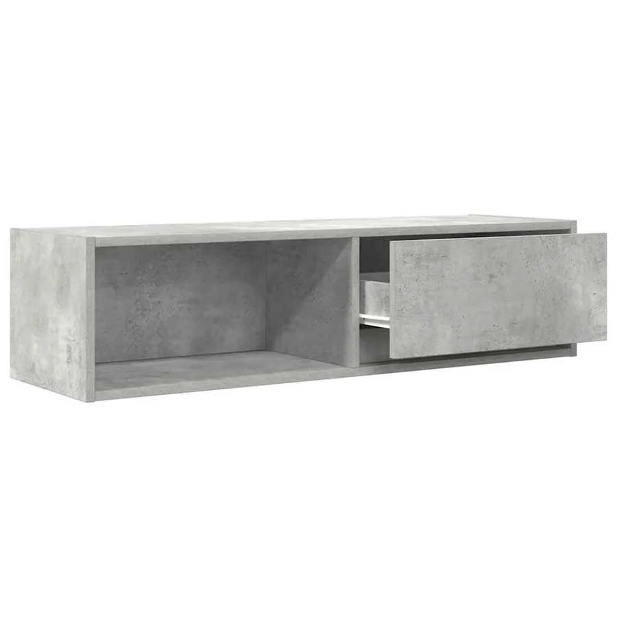 Meuble TV gris béton 100x31x25,5 cm bois d'ingénierie - 5
