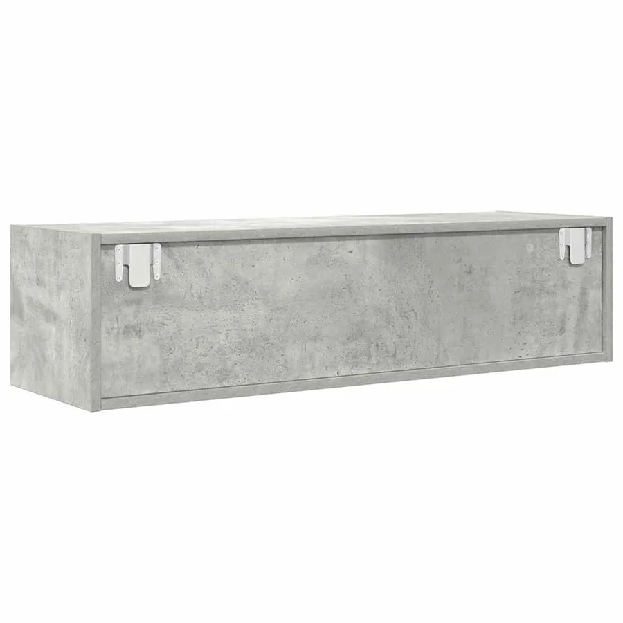 Meuble TV gris béton 100x31x25,5 cm bois d'ingénierie - 8