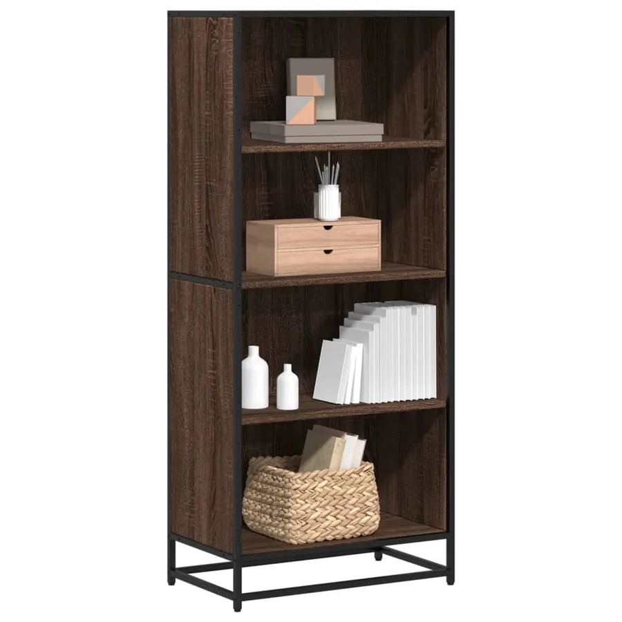 Bibliothèque chêne marron 60x35x139 cm bois d'ingénierie