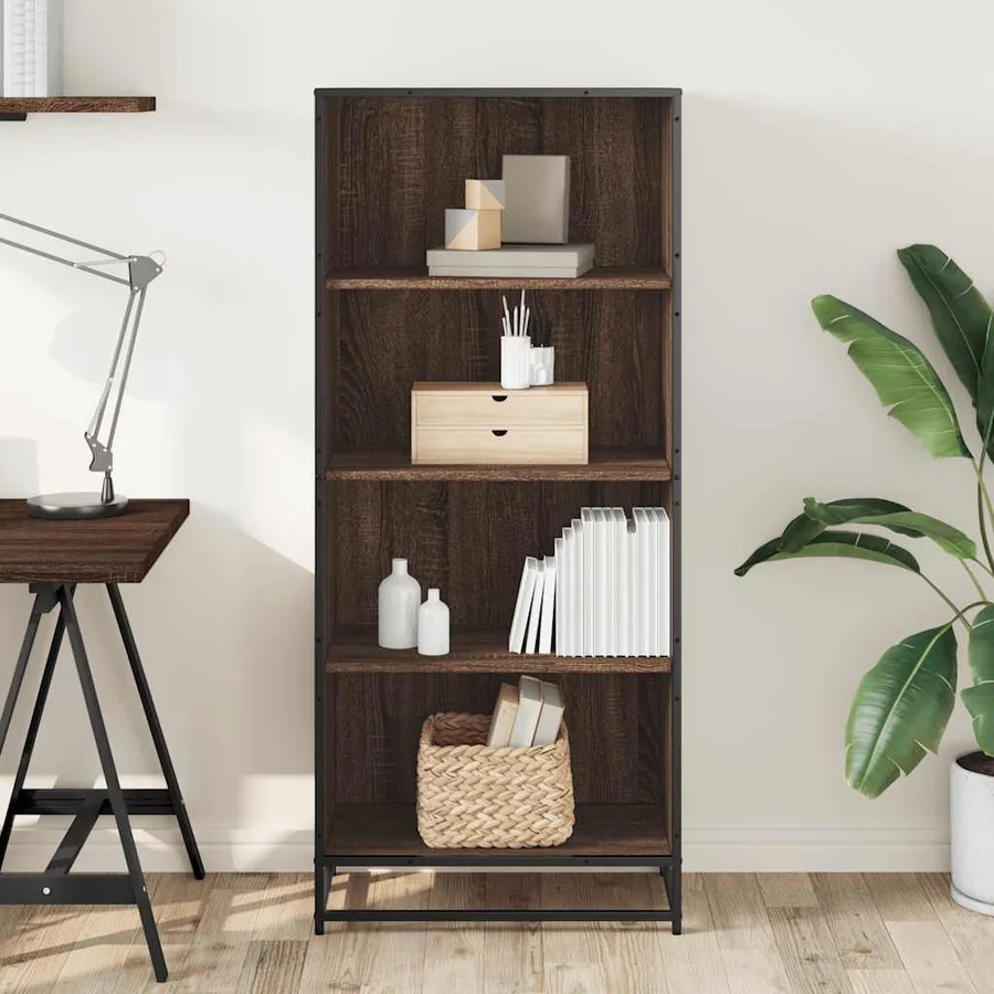 Bibliothèque chêne marron 60x35x139 cm bois d'ingénierie - 3