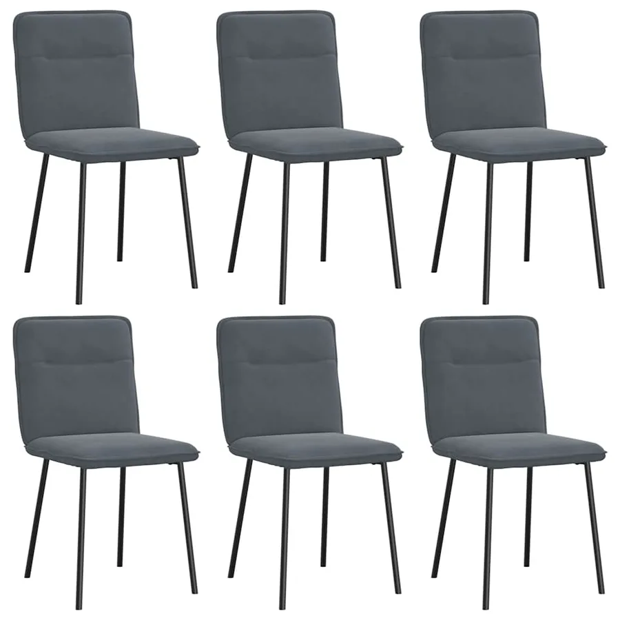 Chaises à manger lot de 6 gris foncé velours - 2