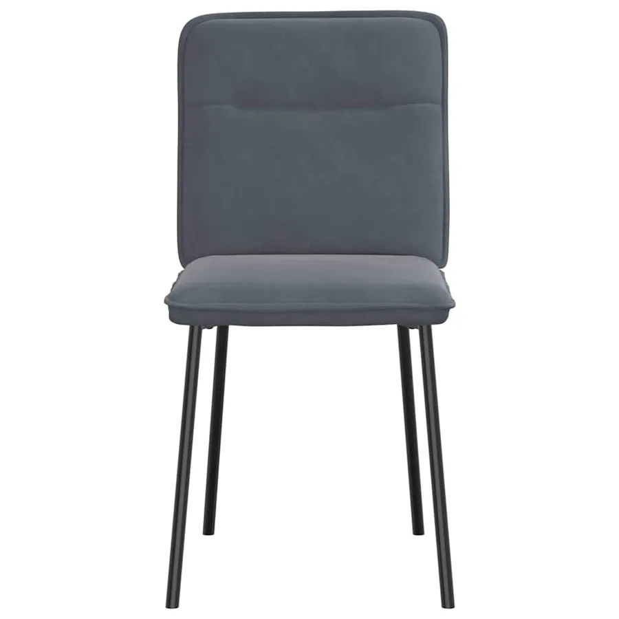 Chaises à manger lot de 6 gris foncé velours - 4