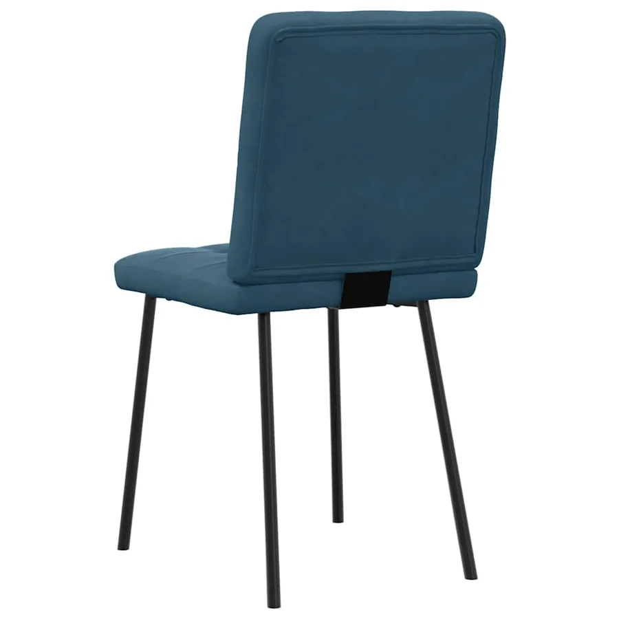 Chaises à manger lot de 2 Bleu Velours - 6