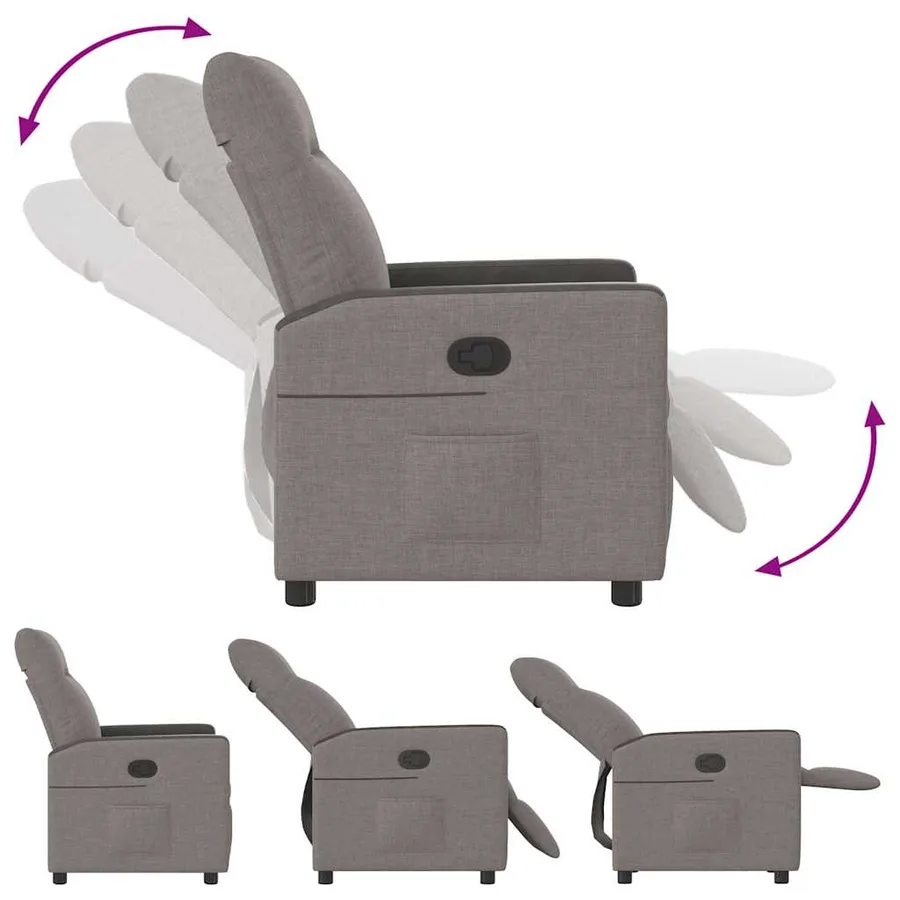 Fauteuil inclinable Taupe Tissu - 6