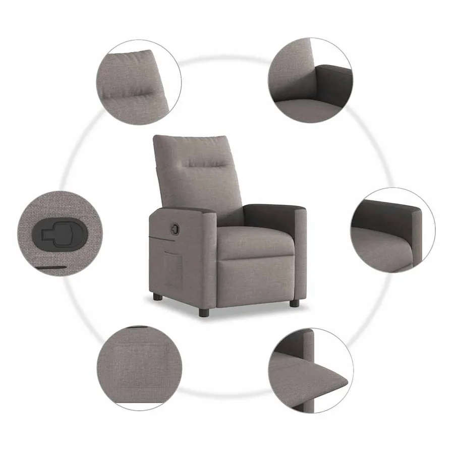 Fauteuil inclinable Taupe Tissu - 7