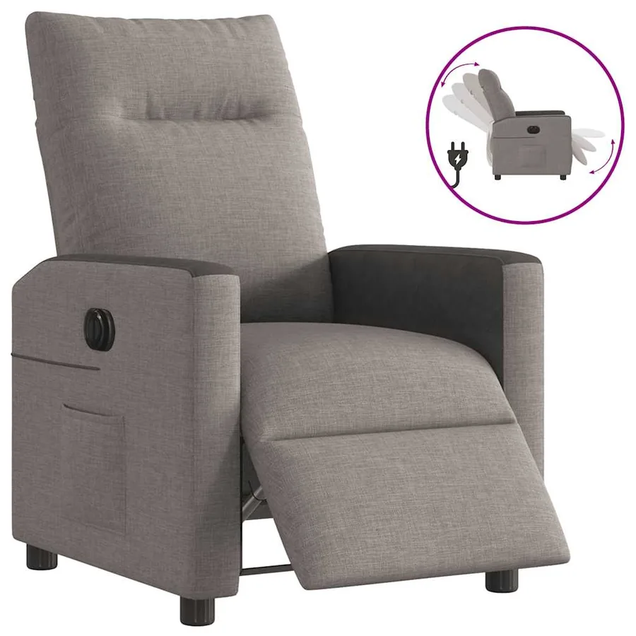 Fauteuil inclinable électrique Taupe Tissu