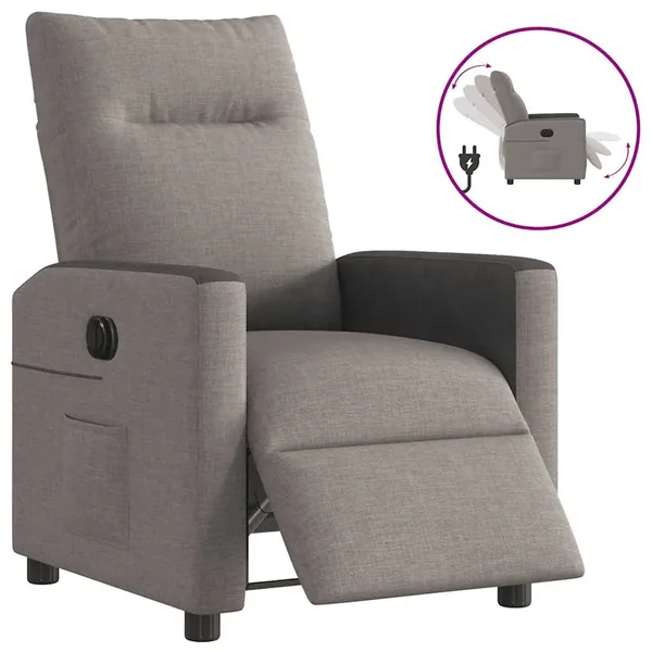 Fauteuil inclinable électrique Taupe Tissu