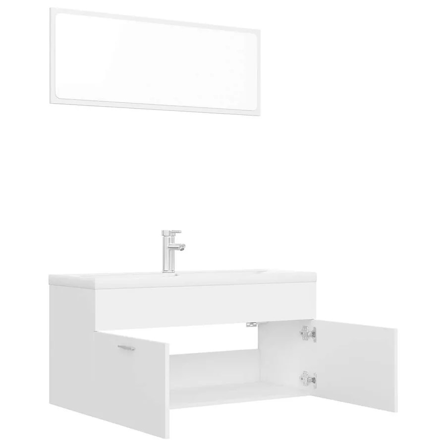 Ensemble de meubles de salle de bain Blanc Aggloméré - 7
