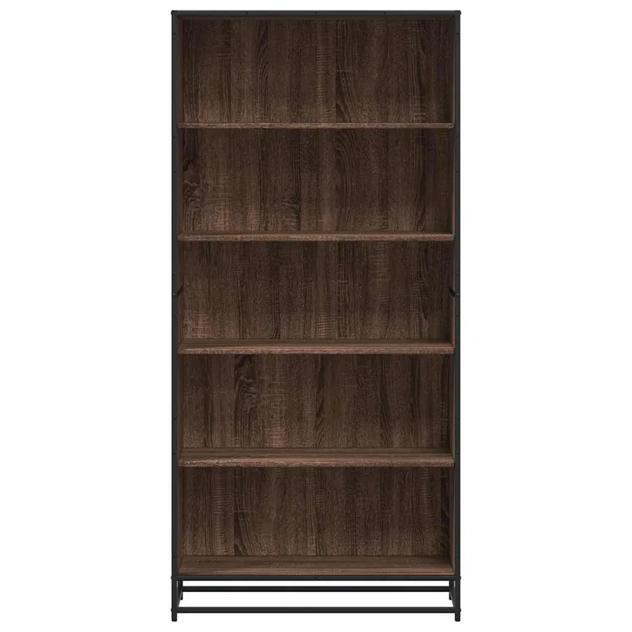 Bibliothèque chêne marron 80,5x35x170,5 cm bois d'ingénierie - 4