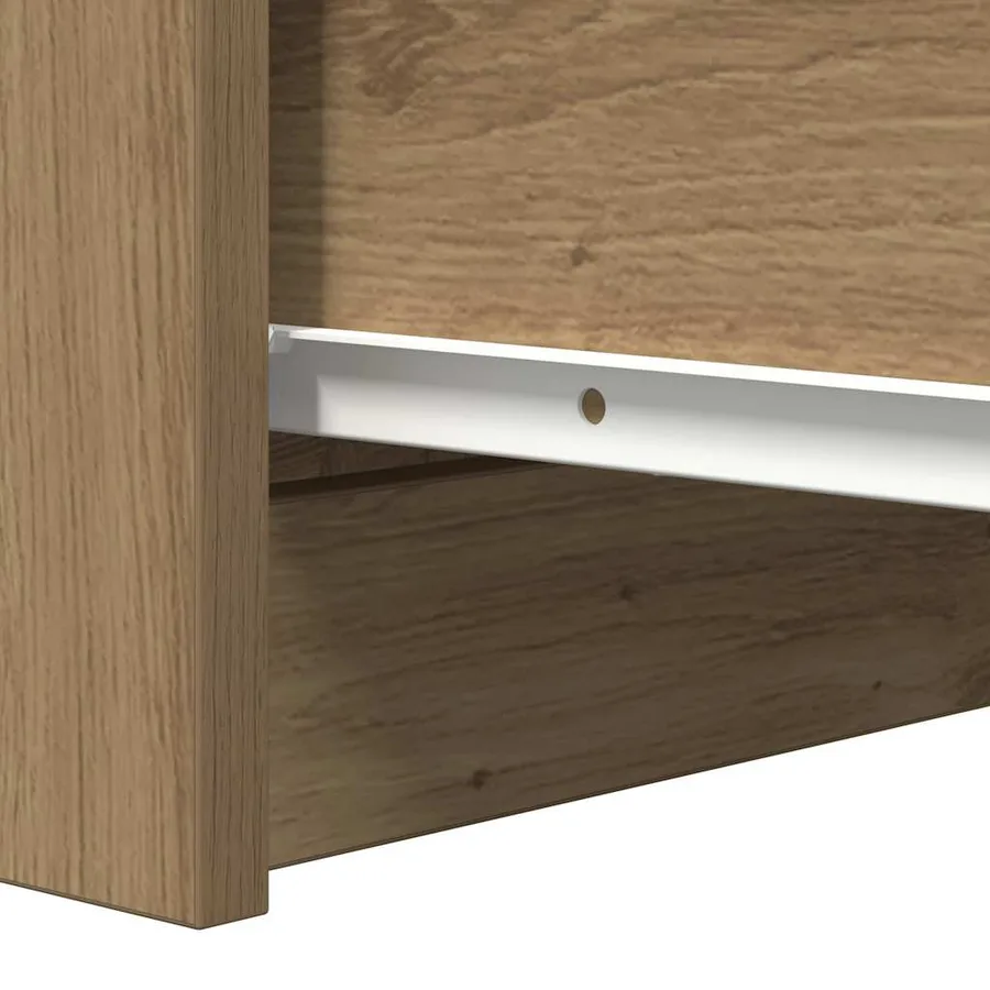 Buffet et tiroirs chêne artisanal 37,5x35x99 cm bois ingénierie - 10