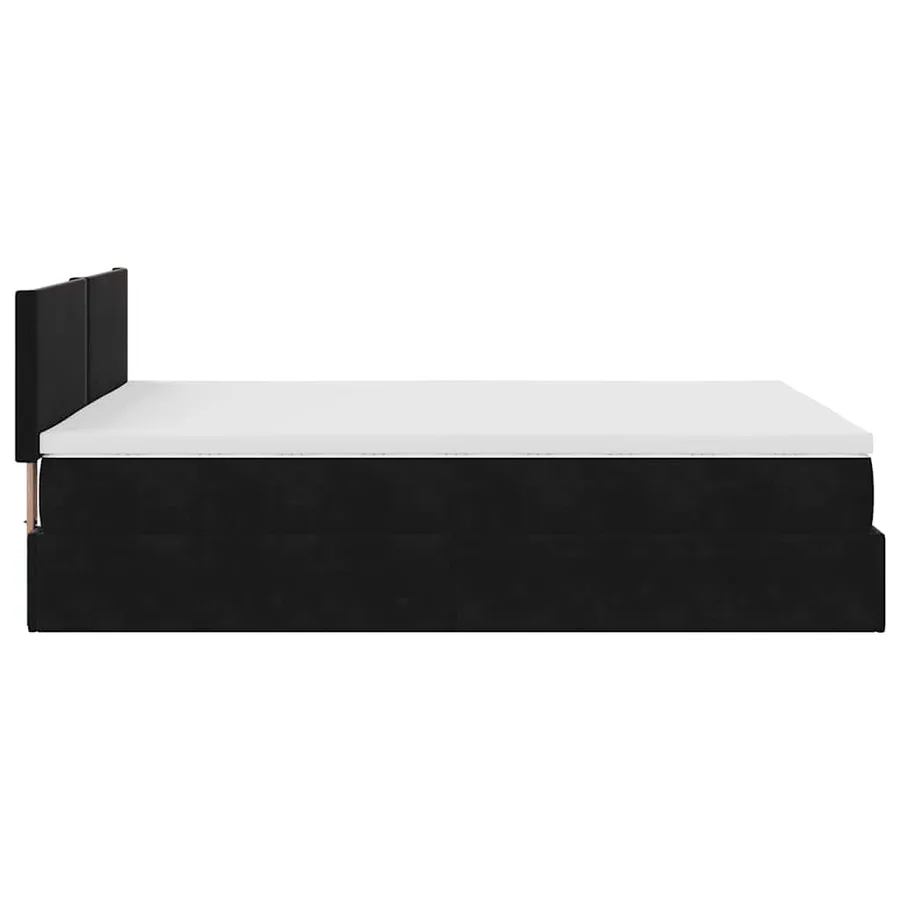 Cadre de lit ottoman avec matelas noir 140x190 cm velours - 9