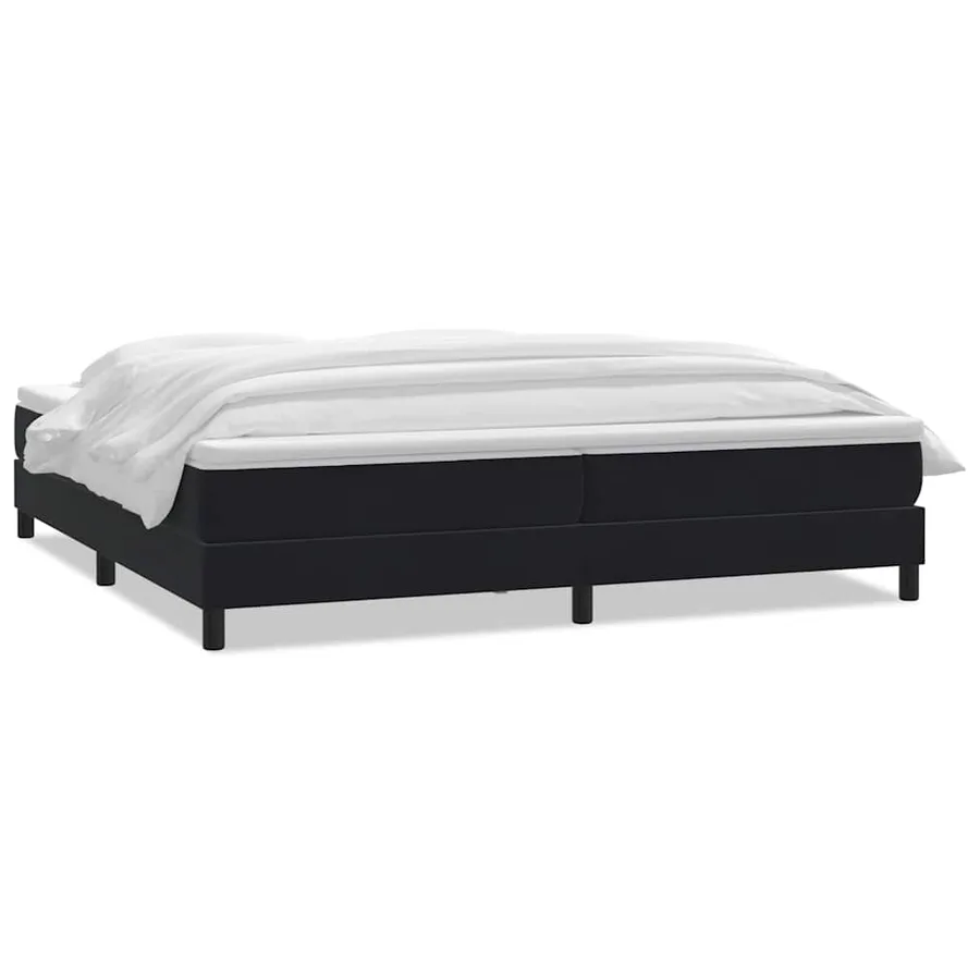 Sommier à lattes de lit avec matelas noir 180x210 cm velours - 2