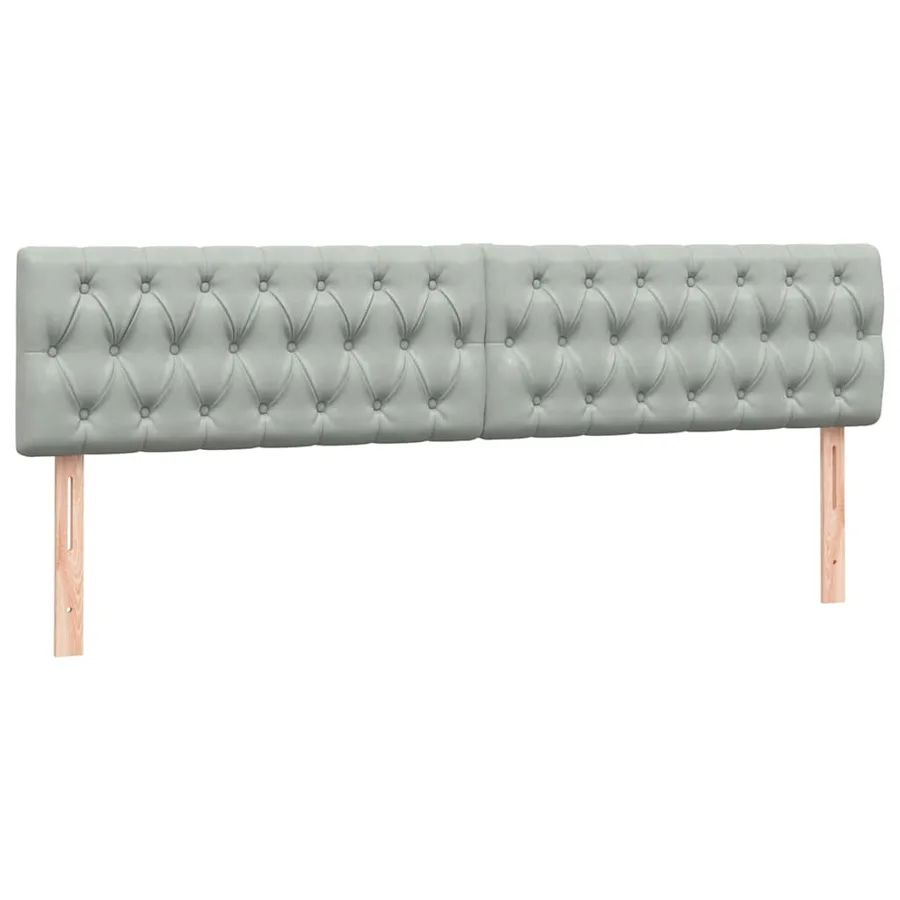 Sommier à lattes de lit et matelas et LED gris clair 200x210cm velours - 7