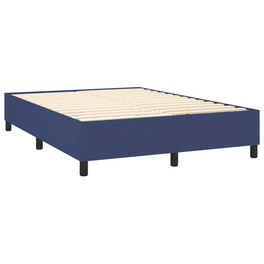 Sommier à lattes de lit matelas et LED Bleu 140x200 cm Tissu - 5