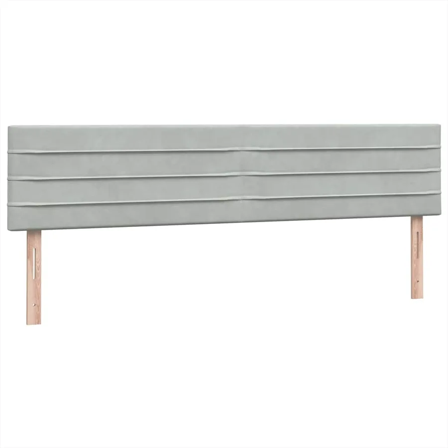 Sommier à lattes de lit et matelas et LED gris clair 200x210cm velours - 8