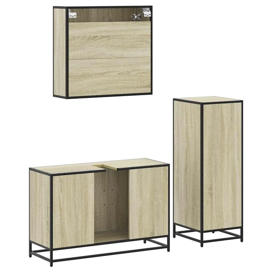 Ensemble de meubles de salle de bain 3 pcs chêne sonoma - 8