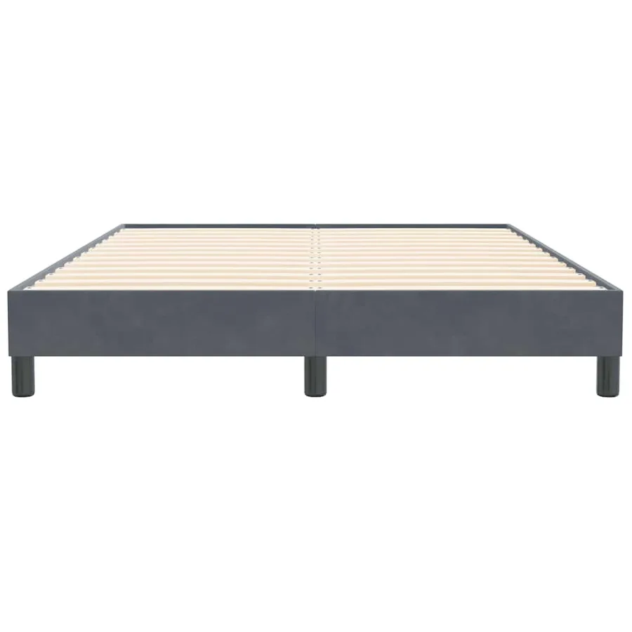 Cadre de lit sans matelas gris foncé 140x210 cm velours - 5