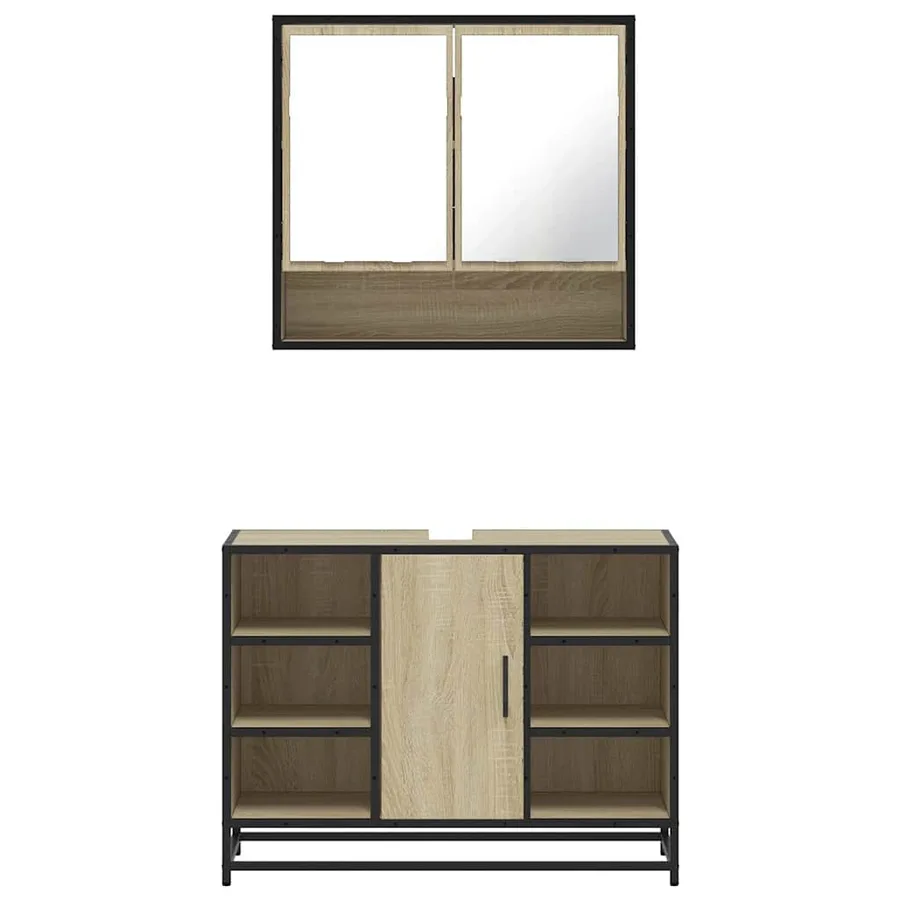 Ensemble de meubles de salle de bain 2 pcs chêne sonoma - 5