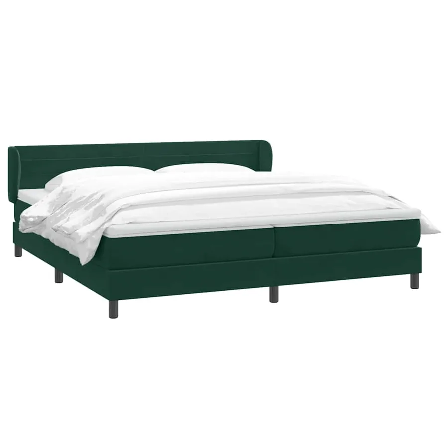 Sommier à lattes de lit et matelas vert foncé 180x210cm velours - 3