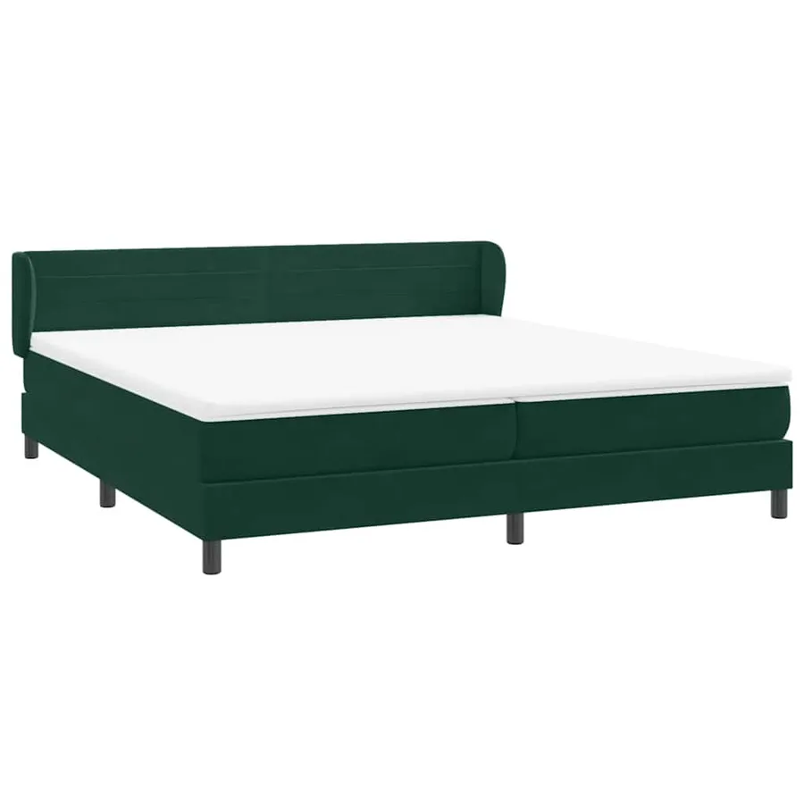 Sommier à lattes de lit et matelas vert foncé 180x210cm velours - 4
