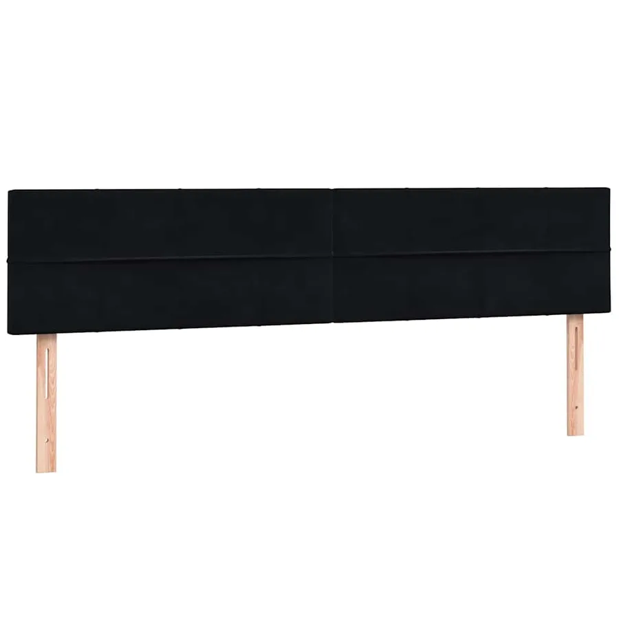 Sommier à lattes de lit avec matelas et LED noir 200x210 cm Velours - 7
