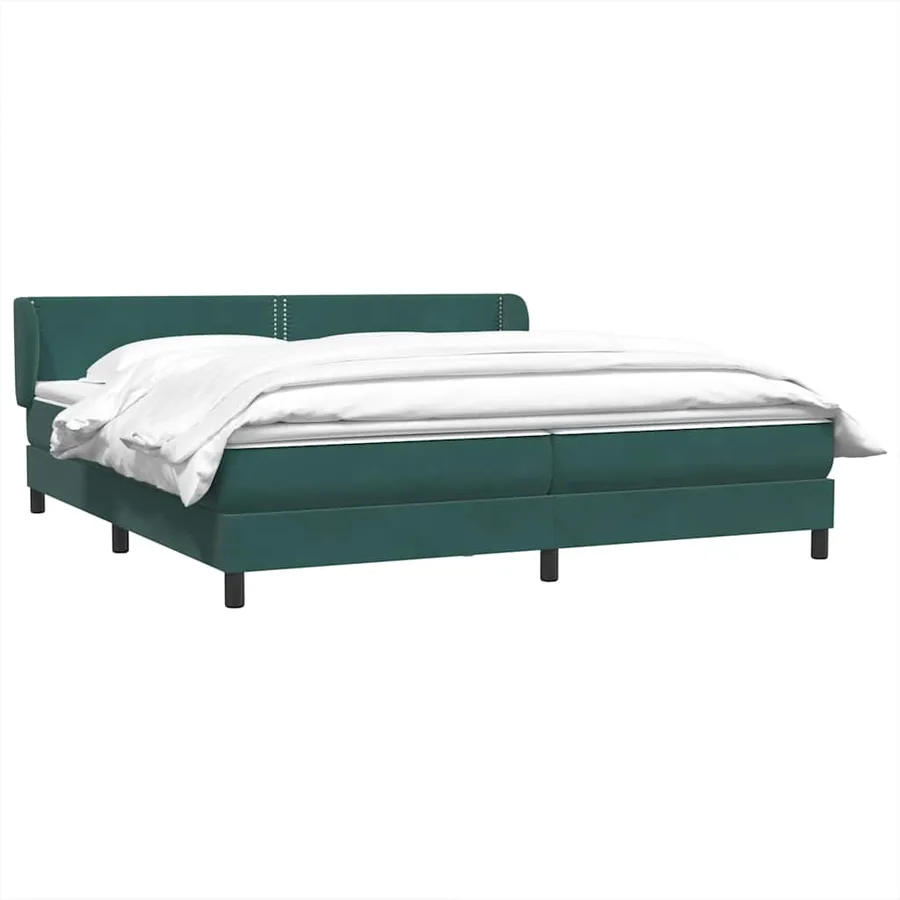 Sommier à lattes de lit et matelas vert foncé 180x210cm velours - 3
