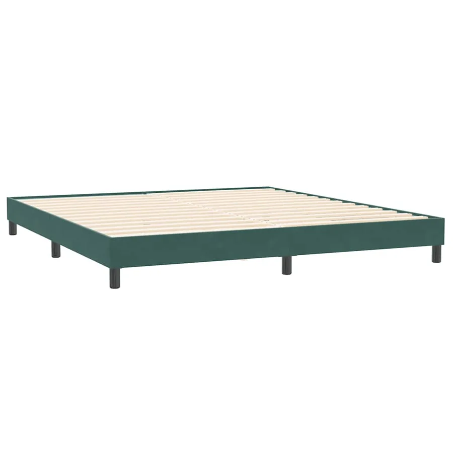 Sommier à lattes de lit et matelas vert foncé 180x210cm velours - 5