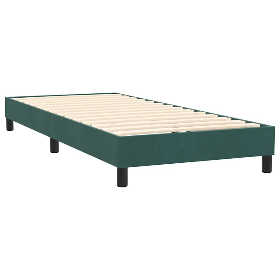 Sommier à lattes de lit et matelas vert foncé 90x220 cm velours - 5